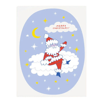 Cloud Santa Christmas Card