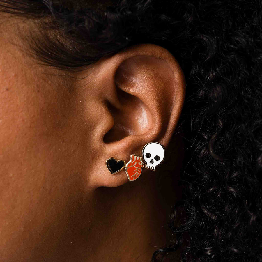 Spicy Heart Studs Set