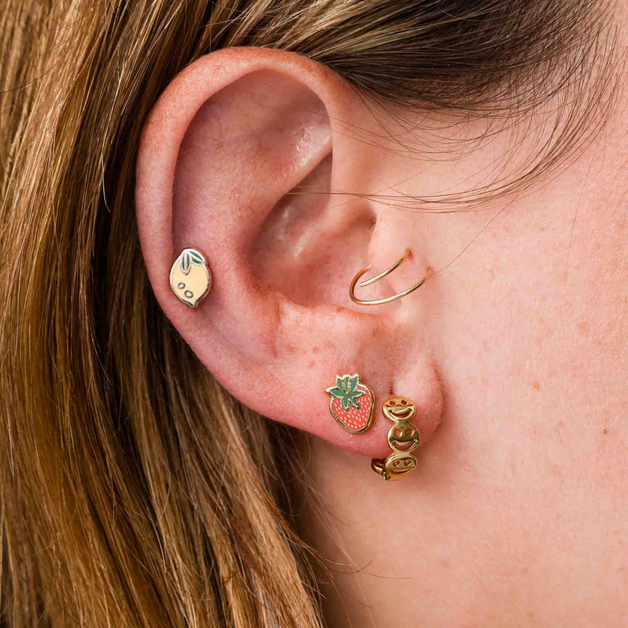 Smiley Huggie Hoops