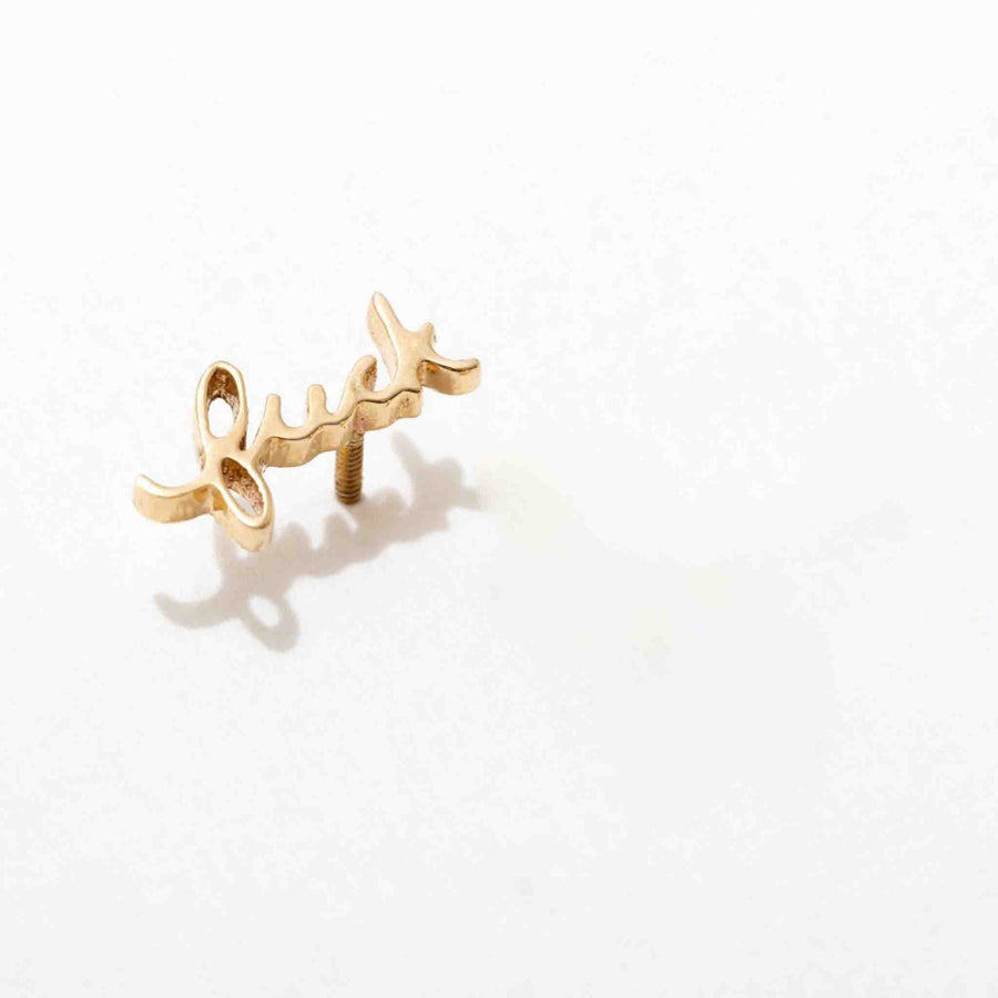 14k Fuck Script Flat Back Studs