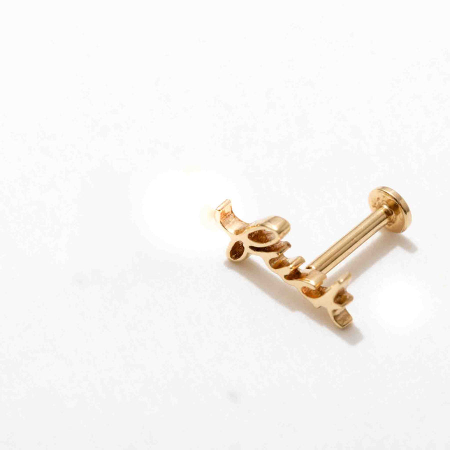 14k Fuck Script Flat Back Studs