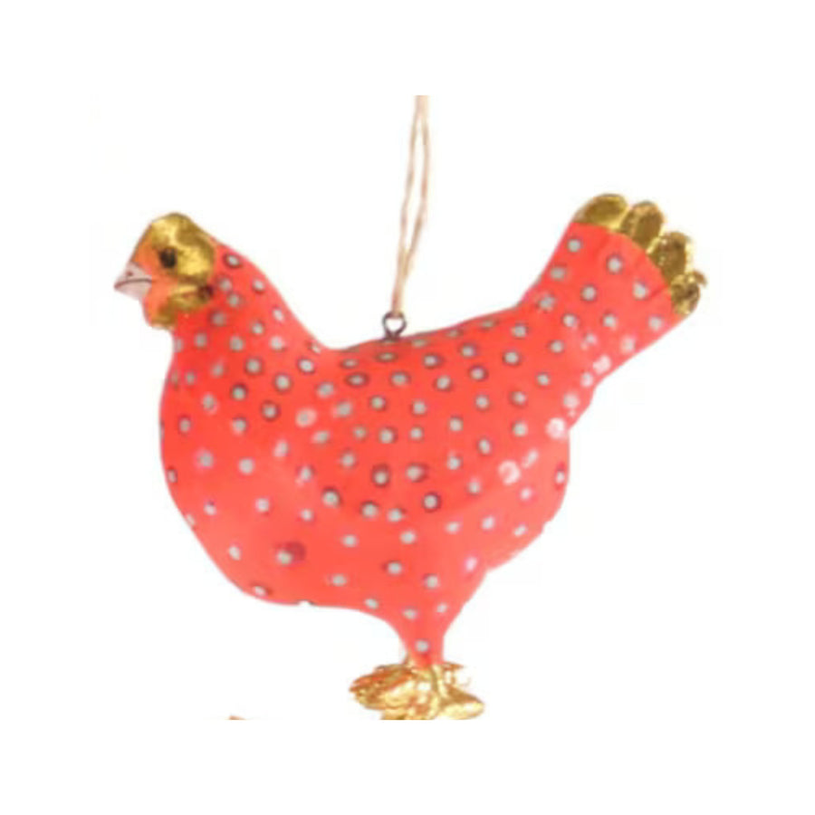 Festive Hen Ornament