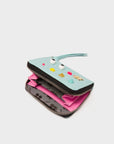Eggshell Blue Studded Small Zip Around Wallet