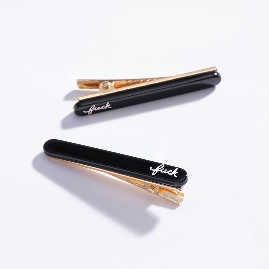 Fuck Script Hair Clips