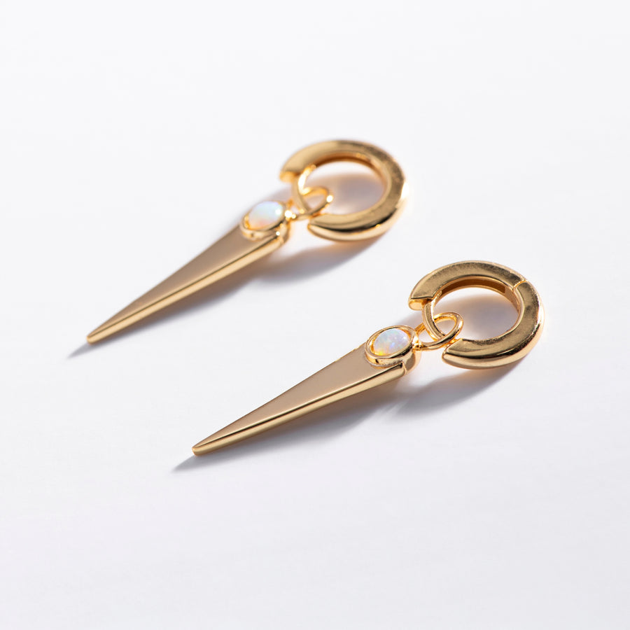 Opal Drop Huggie Hoops