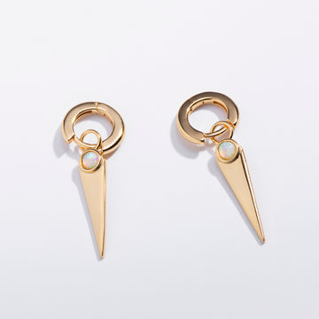 Opal Drop Huggie Hoops