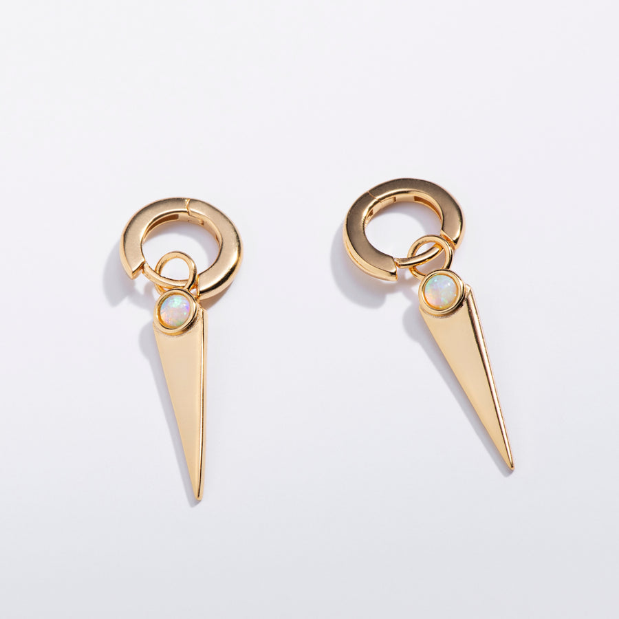 Opal Drop Huggie Hoops