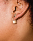 Padlock Huggie Hoops