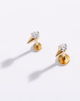 Spike CZ Flat Back Studs