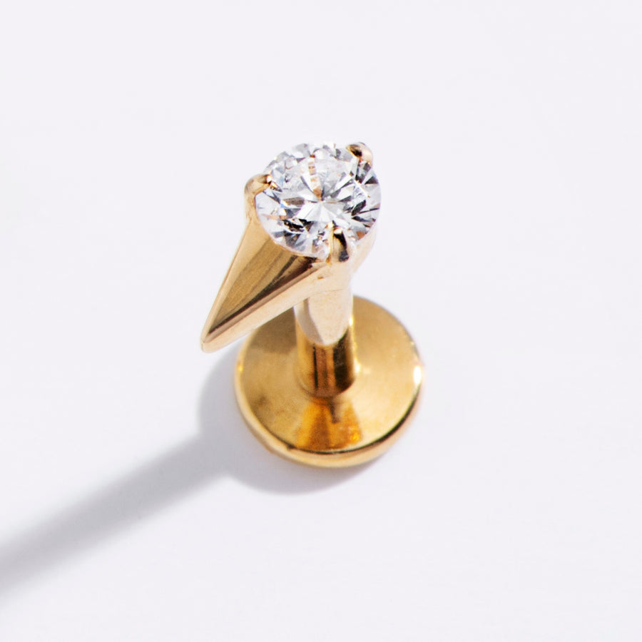 Spike CZ Flat Back Studs