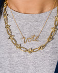 Vote Script Necklace
