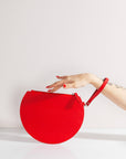 3/4 Moon Clutch in Red