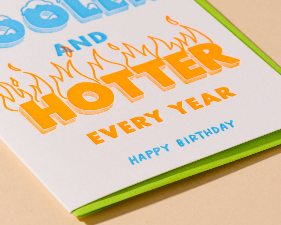 Cooler/Hotter Birthday Card