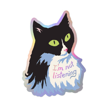 Not Listening Cat Sticker