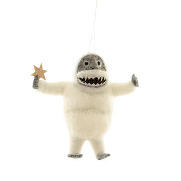 Felted Abominable Snowman Ornament