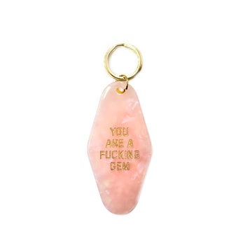 You Are A Fucking Gem Motel Keytag in Pink by Golden Gems