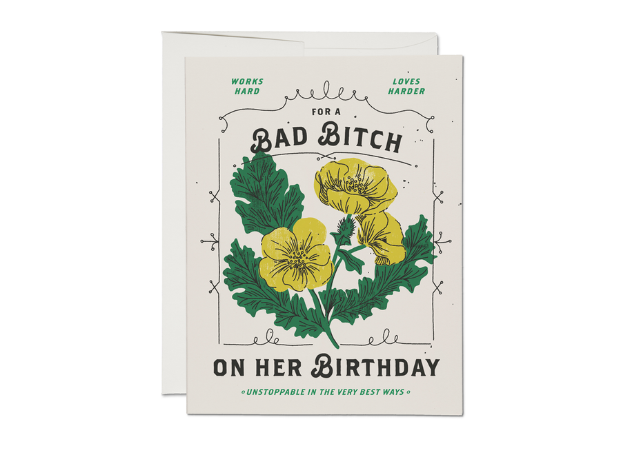 Bad Bitch Birthday Card by Red Cap Cards