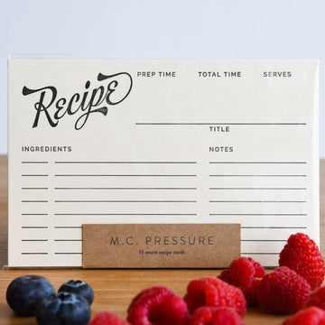 Letterpress Recipe Card Set