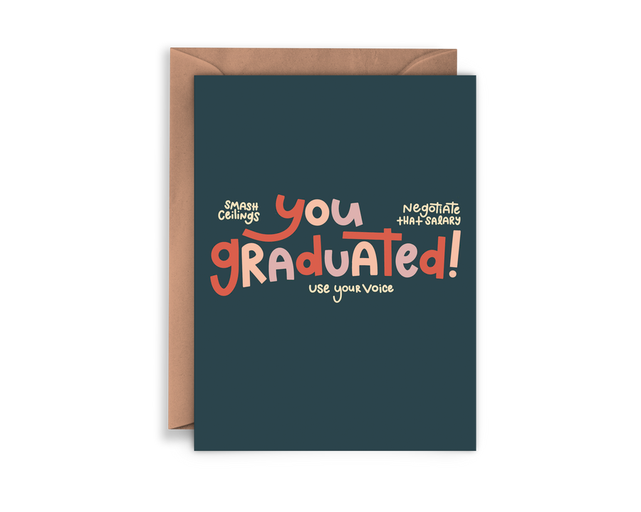 You Graduated Feminist Card by Twentysome Design