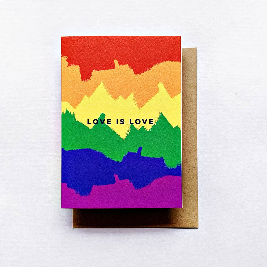 Love Is Love Rainbow Brushstrokes Card by The Completist