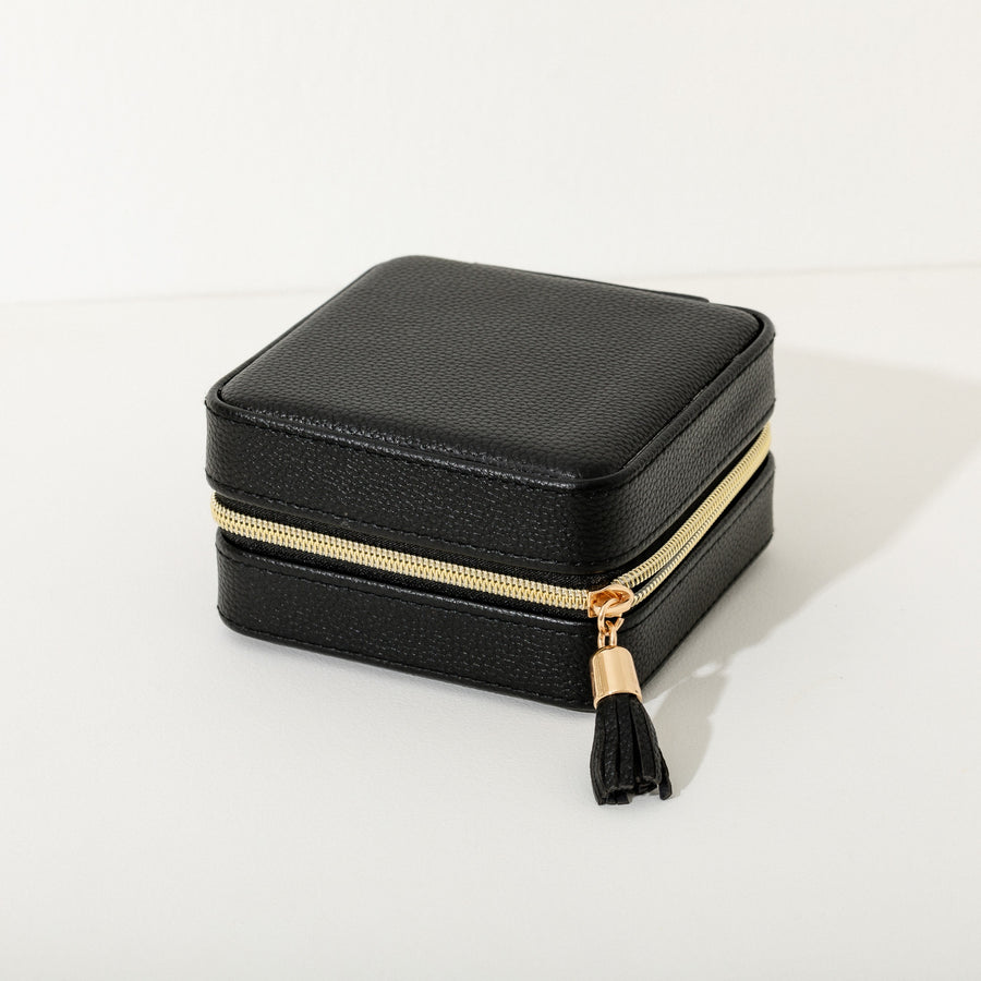 Leah Travel Jewelry Box in Black by Brouk & Co