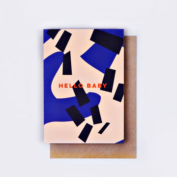 Hello Baby Blue Shapes Card by The Completist