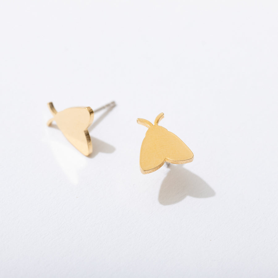 Little Butterfly Stud Earrings | Gold Plated Butterfly Hypoallergenic Post Earrings | Larissa Loden