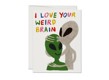 Weird Brain Alien Love Card