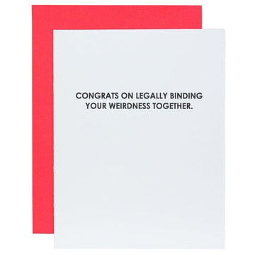 Legally Binding Your Weirdness Wedding Card by Chez Gagné