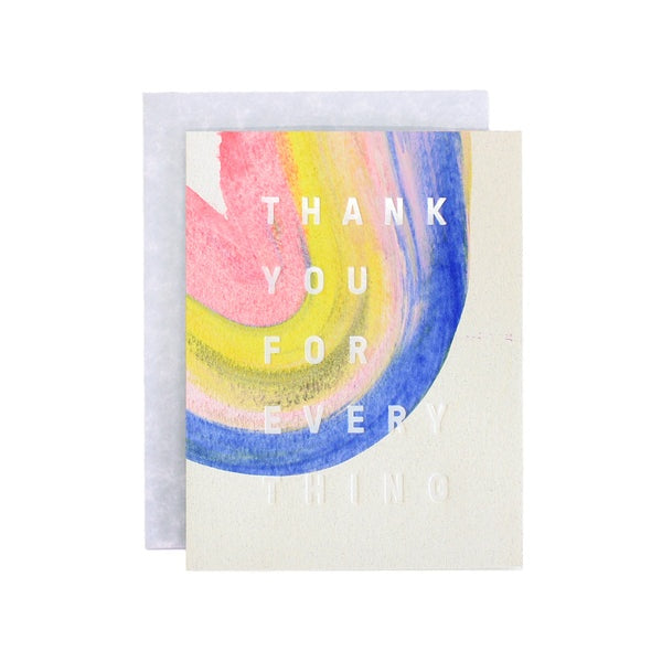 Thank You For Everything Hand Painted Card by Moglea