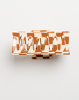Brown Checkered Hair Claw by NAT + NOOR