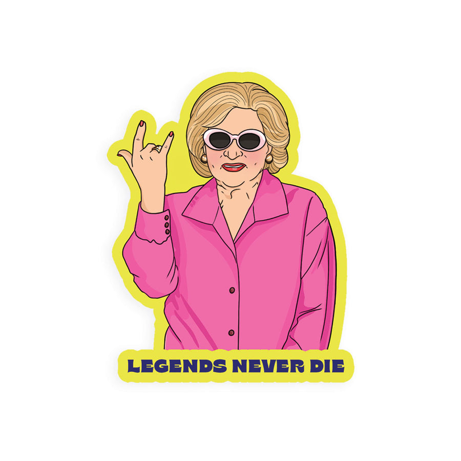 Legends Never Die Betty Sticker by Party Mountain Paper
